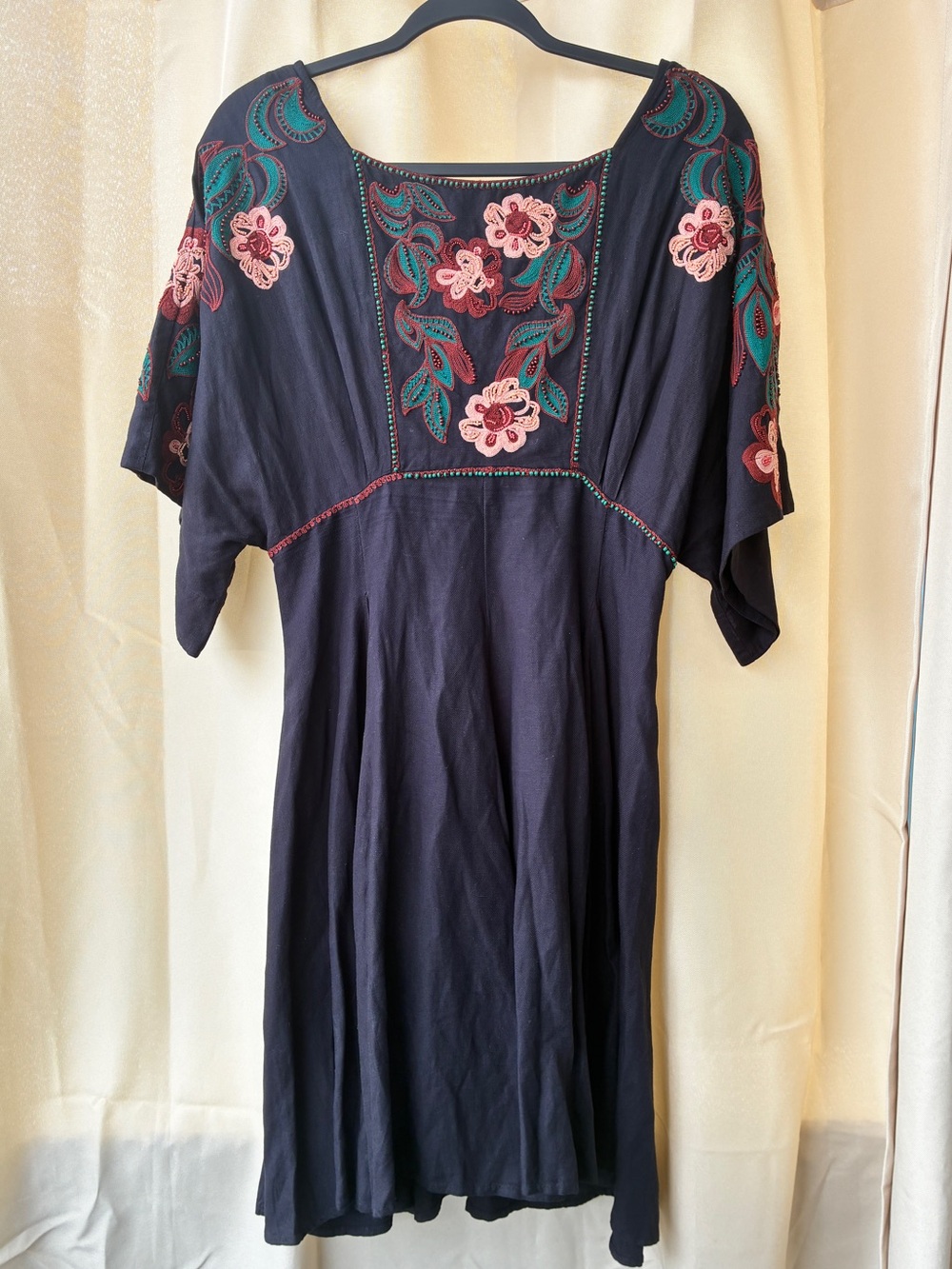 Anthropologie Feather Bone Small Priscilla Embroidered Beaded Mini Dress